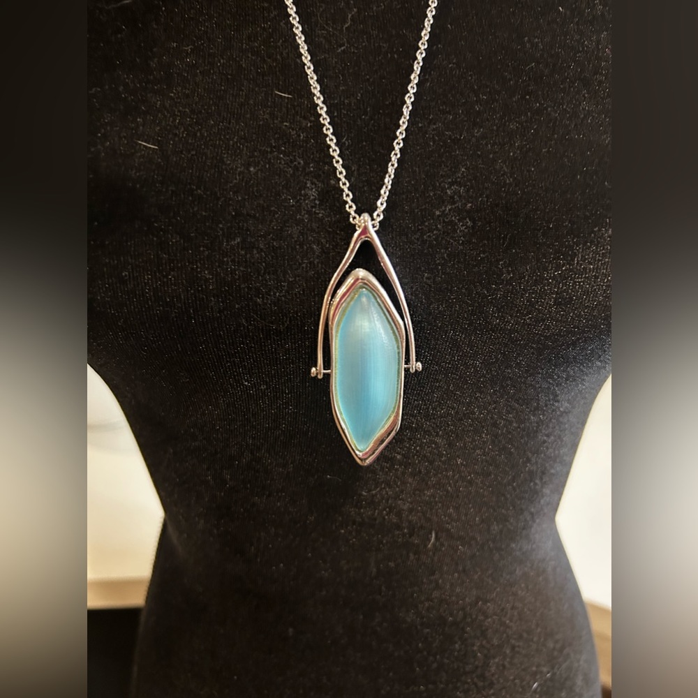 Alexis Bittar Turquoise Lucite Pendant Necklace - Picture 1 of 3